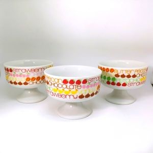 3 Mid-Century Japan Sealtest Ice Cream Footed Dish